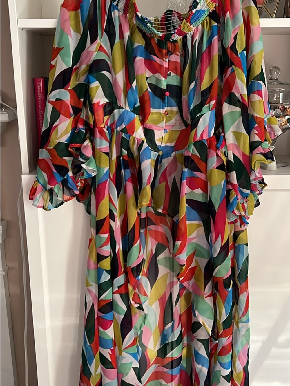 Colorful Abstract Print Cover Up
